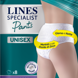 LINES SPECIALIST PANTS MAXI M X 8 PANNOLONE MUTANDINA INDOSSABILE COME NORMALE BIANCHERIA TIPO PULL-ON
